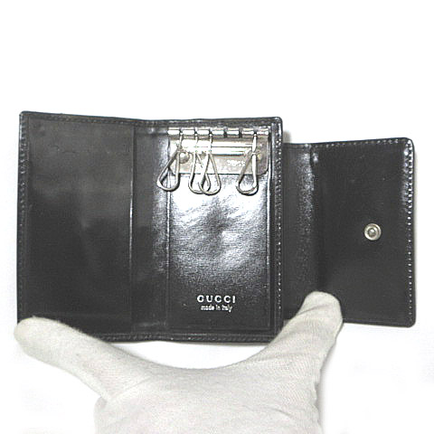 ほぼ未使用品GUCCI グッチ6連キーケースGG柄ナイロンブラック