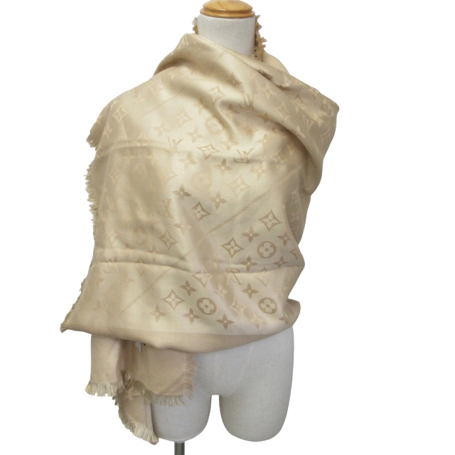 ルイヴィトン ショール モノグラム シャイン ストール シャンパン  