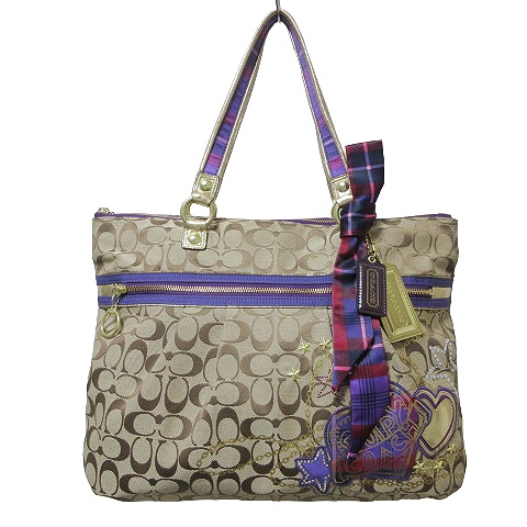 コーチ COACH トートバッグ シグネチャー柄 POPPY ポピー 15882 リボン 