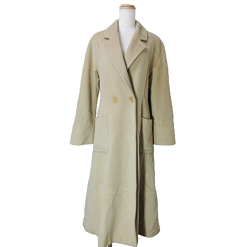 マックスマーラ MAX MARA カシミヤ混 ガウンコート ロング ダブル 白 