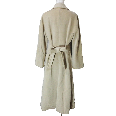 マックスマーラ MAX MARA カシミヤ混 ガウンコート ロング ダブル 白 
