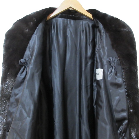 ブラックグラマ BLACKGLAMA 毛皮 ミンク コート ミドル丈 11 L相当 茶