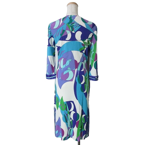 エミリオプッチ EMILIO PUCCI FIRENZE プッチ柄 ワンピース ひざ丈 7分 