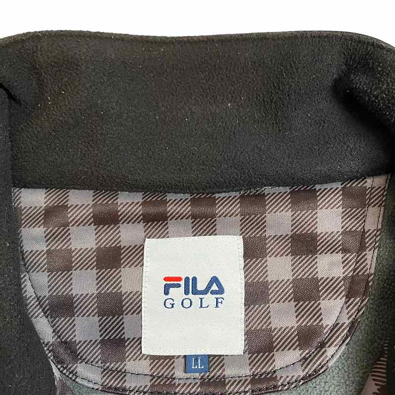 フィラ ゴルフ フルジップ ジャケット サイズLL チェック柄 裏地フリース フィラゴルフ チェック柄 裏フリース 3層ボンディング フルジップ