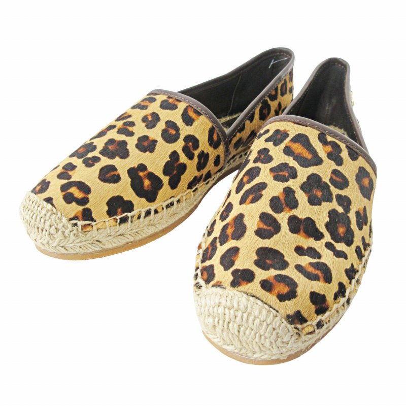 ほぼ未使用 TORY BURCH トリーバーチ ハラコ レオパード柄 ロゴ