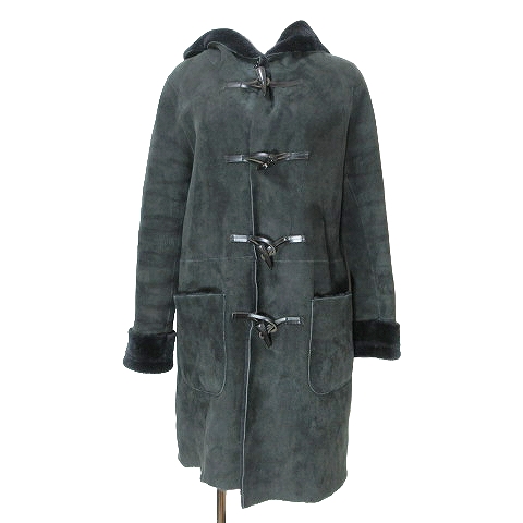 BEAMS ビームス unknown アンノウン ムートン コート ダッフル ブラック サイズ8 UNKNOWN×BEAMS &frasl; 別注 ムートンコートアンノウン