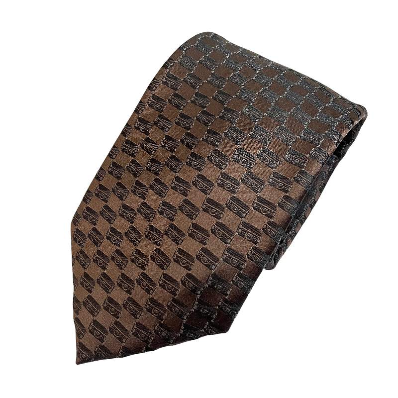 LOUIS VUITTON ブラウン ネクタイ ルイヴィトン マイクロダミエ
