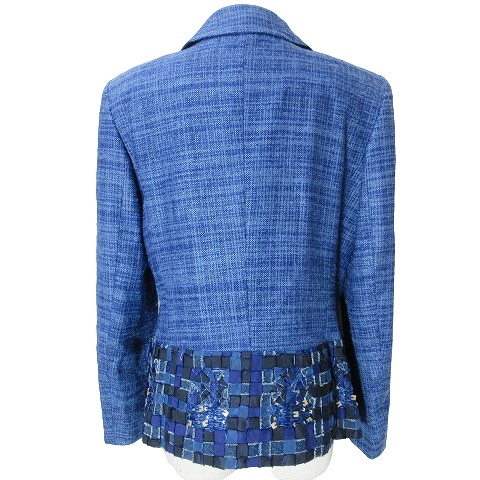 エスカーダ ESCADA シルク ツイード ジャケット リネン混 