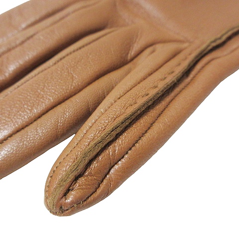 HERMES エルメス レザー 手袋 キャメル色