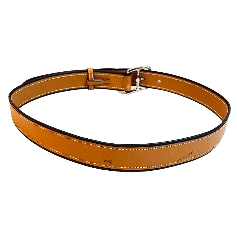 大値下げHERMES ホレ ベージュレザー ベルト 80