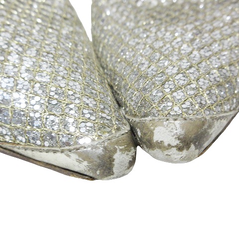 ジミーチュウ JIMMY CHOO グリッター ポインテッドトゥ パンプス