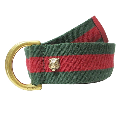 グッチ GUCCI 美品 シェリーライン ダブルリングベルト 453271 布