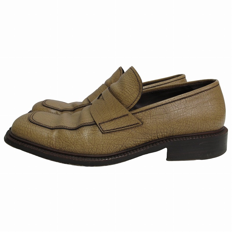 プラダ PRADA ローファー スリッポン シューズ イタリア製 7.5 25.5 茶 
