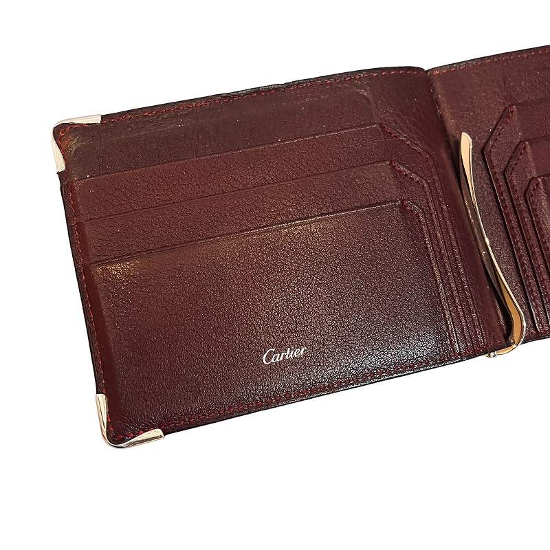 カルティエ Cartier マネークリップ 二つ折り財布 レザー ビジネス