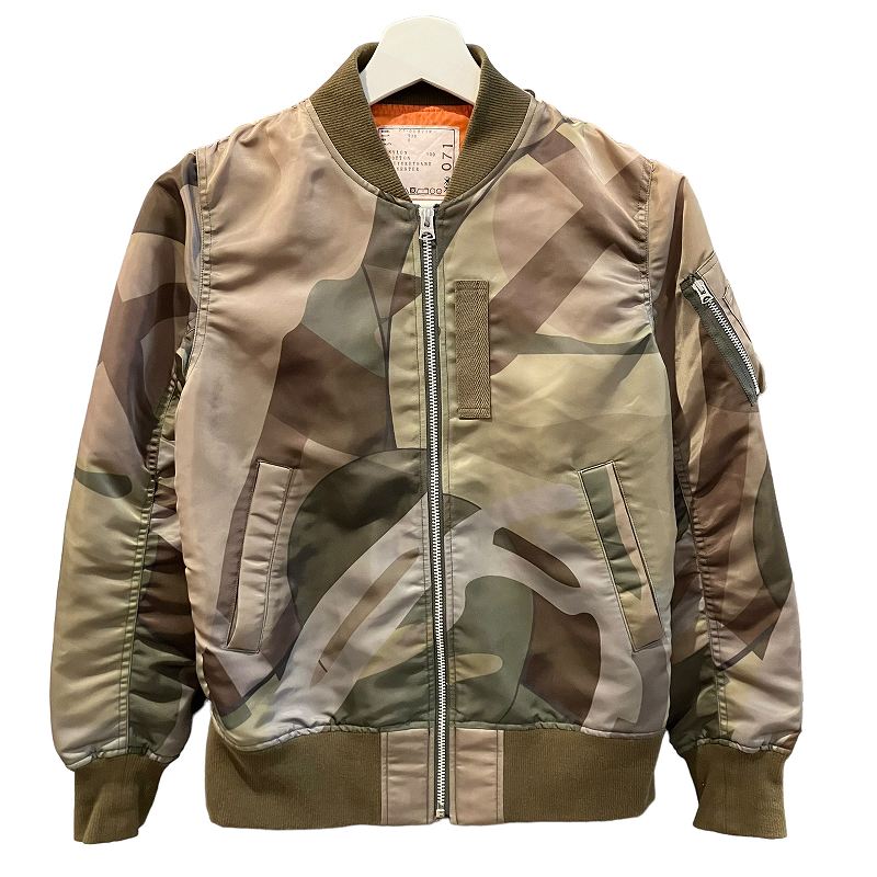 サカイ sacai 美品 x KAWS カウズ MA-1 ボンバージャケット 21-00071K 