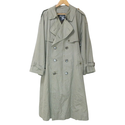 【良品】Burberrys トレンチコート　ベルト付き　ノバチェック　９　M相当 美品✨バーバリー 総裏ノバチェック トレンチコート ベルト付き グレー