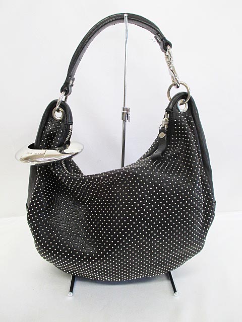 ジミーチュウ JIMMY CHOO ワンショルダーバッグ スタッズ レザー 黒  