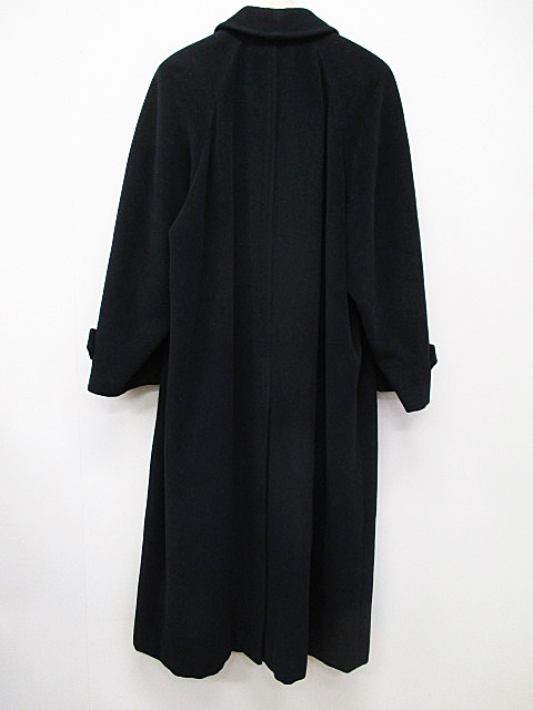 エルメス HERMES ステンカラーコート 起毛 ロング 46 黒 S A3644