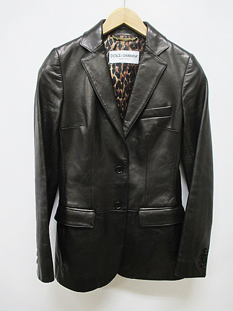 ドルチェ&ガッバーナ ドルガバ DOLCE&GABBANA レザージャケット 38 黒 