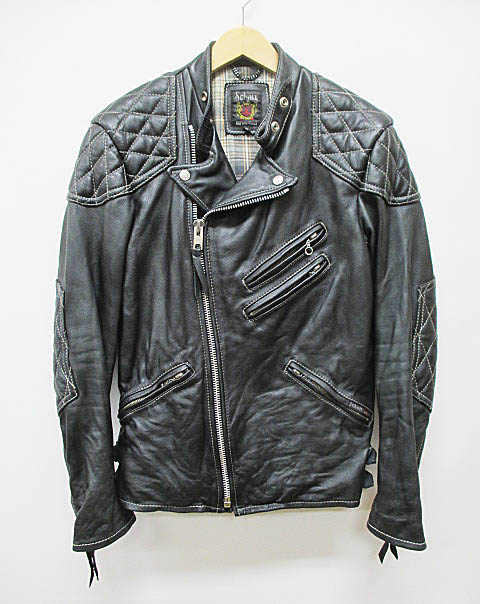 ショット Schott レザージャケット M 黒 ライダース 裏地チェック 牛革 D7936 メンズ 072 201912251143 ベクトルパーク