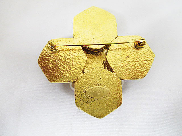 シャネル CHANEL ブローチ カラーストーン ゴールド ココマーク パール