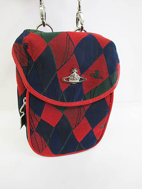 ヴィヴィアンウエストウッド Vivienne Westwood ショルダーバッグ ウエストポーチ チェック オーブ 赤 紺 緑 D8100 メンズ レディース 072 0501 ベクトルパーク