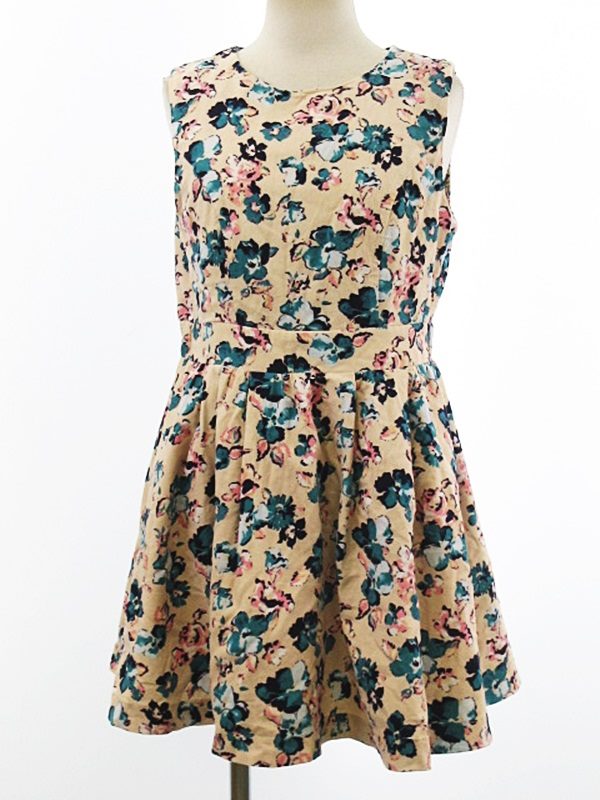 ヘザー Heather ワンピース 膝丈 ノースリーブ 花柄 M ピンク レディース 076 ベクトルパーク