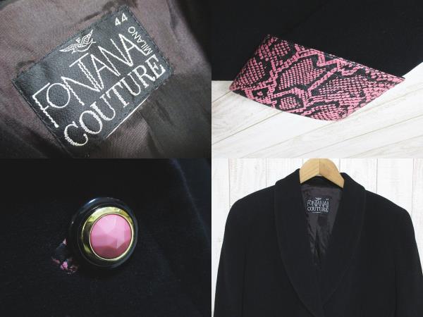FONTANA COUTURE フォンタナ クチュール 起毛 ヘビ柄 袖折り返し 切替 