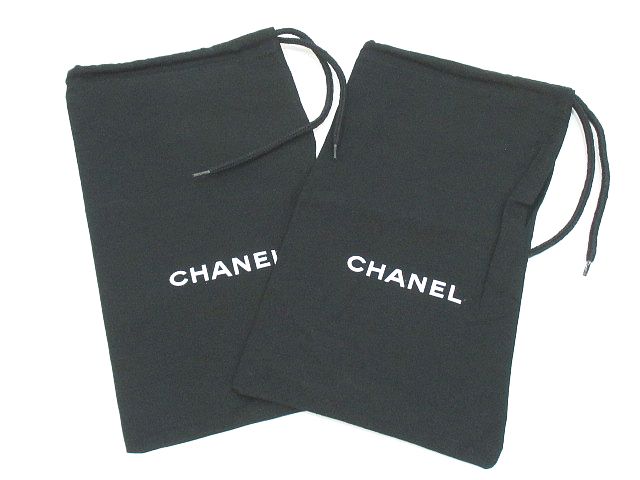 シャネル CHANEL 付属品 保存袋 巾着 ブラック 黒系 ロゴ シューズ 