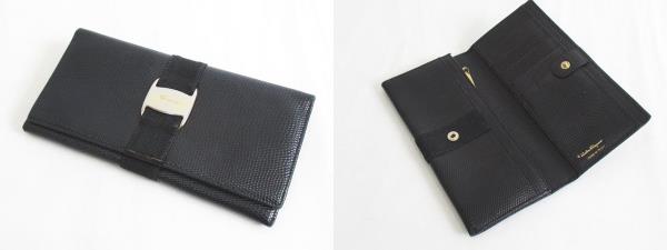 フェラガモ リザード 型押し 長財布 本革 イタリア製 サルヴァトーレフェラガモ Salvatore Ferragamo リザード型押し