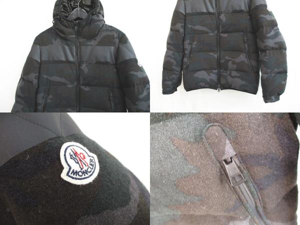 モンクレール MONCLER ERAULT エロー 迷彩 ウール ダウンジャケット 0 