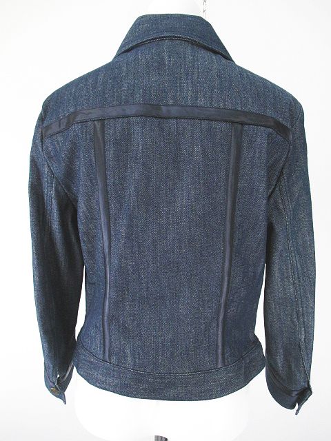 セリーヌ CELINE デニムジャケット 40 紺系 ネイビー ストレッチ ロゴ 