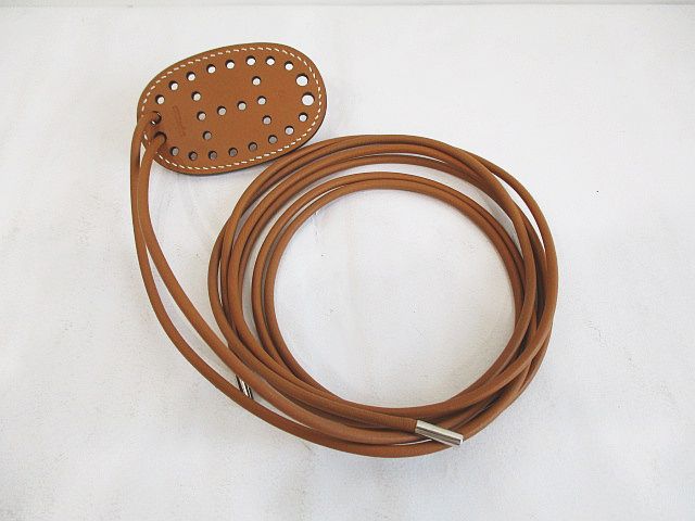エルメス HERMES エブリンベルト Hパンチング 革紐ベルト ミア レザー 