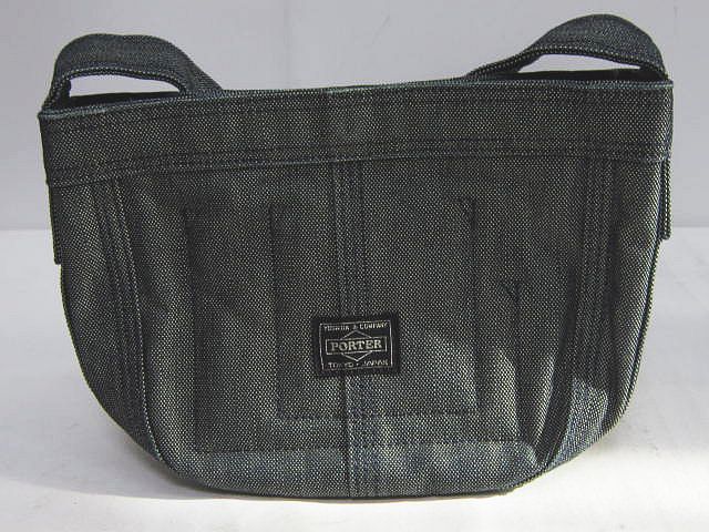 ポーター PORTER デニム ショルダー バッグ 斜めがけ ロゴ