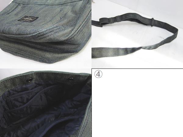 ポーター PORTER デニム ショルダー バッグ 斜めがけ ロゴ