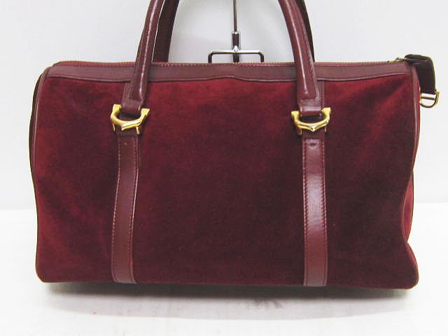 カルティエ Cartier マストライン ボストン バッグ コンビ素材 