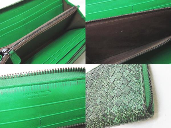 ボッテガヴェネタ BOTTEGA VENETA ラウンドファスナー パイソン 長財布  
