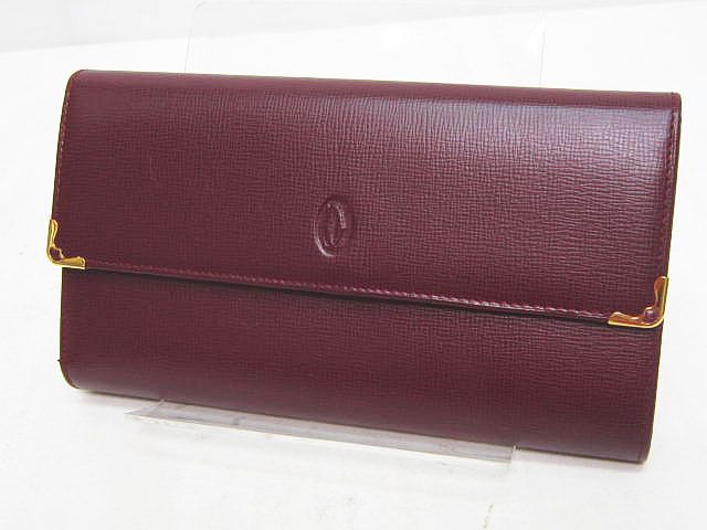 未使用品 カルティエ Cartier マストライン 長財布 3つ折り ボルドー  