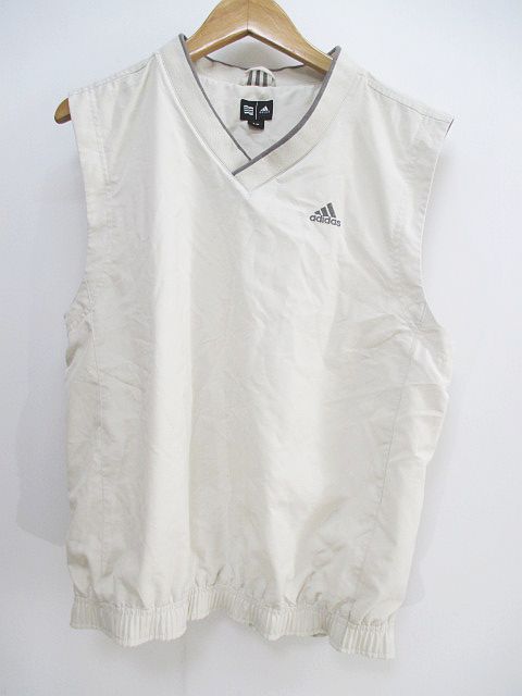 アディダス adidas ノースリーブ ナイロンベスト マーク Vネック S 