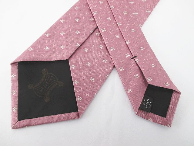 セリーヌ ネクタイ ピンク CELINE - 極美品 CELINE セリーヌ ネクタイ