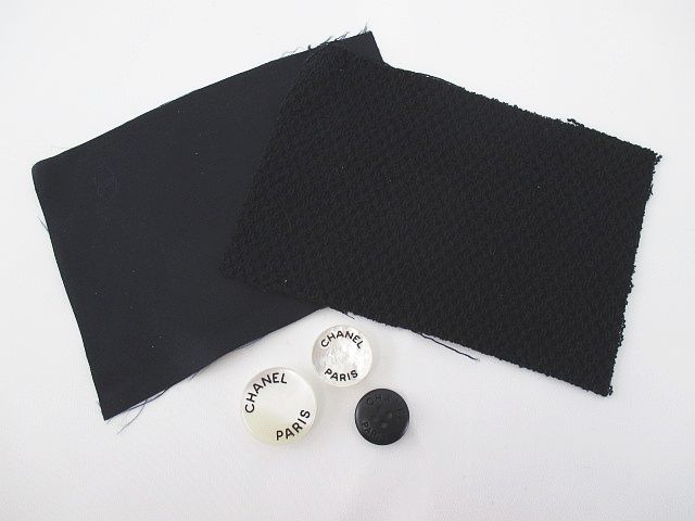 シャネル CHANEL セット 端切れ 予備布 貝 シェルボタン CC ココマーク  