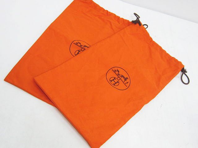 エルメス HERMES シューズ入れ 靴 保存袋 2枚組 巾着 ブランドロゴ 