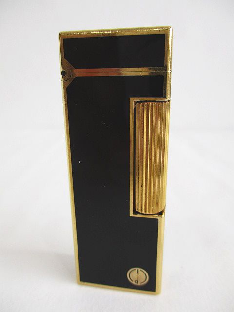 ダンヒル dunhill ローラーガス ライター ブラック ゴールド 077 ダンヒル dunhill ローラーガス ライター ブラック ゴールド 077