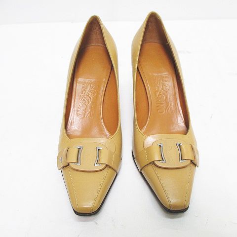 Farragamo VINTAGE ITALY製 パンプスデザイン ピンブローチ