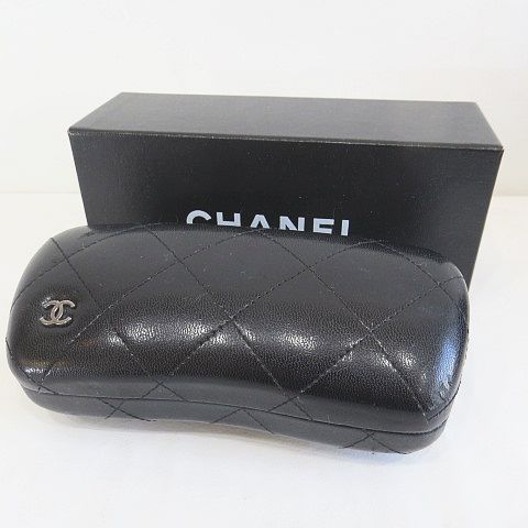 シャネル CHANEL サングラスケース マトラッセ メガネケース 黒系  