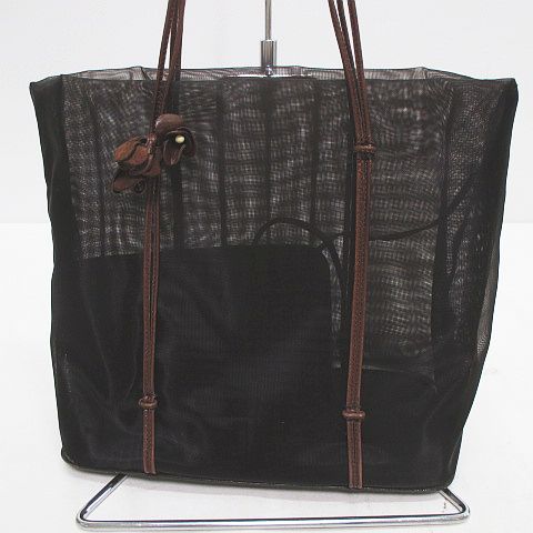 プラダ PRADA トートバッグ ハンド メッシュ シースルー フラワー  