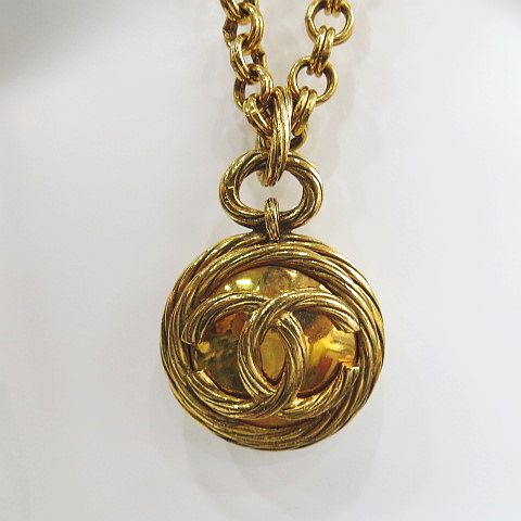 シャネル CHANEL ネックレス 93P ココマーク CC ゴールドカラー 鏡 