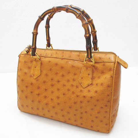 グッチ GUCCI 000 3444 0294 オーストリッチ バンブー ハンドバッグ  