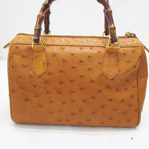 グッチ GUCCI 000 3444 0294 オーストリッチ バンブー ハンドバッグ 