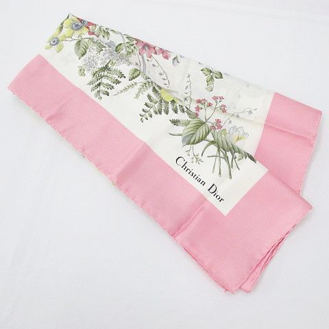 クリスチャンディオール Christian Dior 花柄 フラワー 大判 スカーフ  